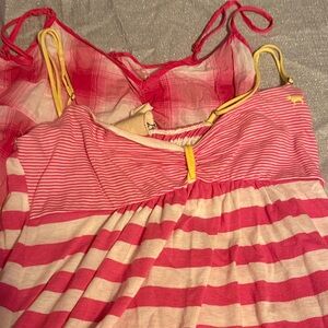 Victoria's Secret Pink and Yellow Striped Pajama Set